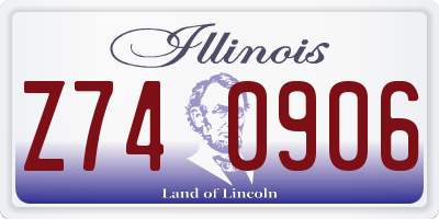 IL license plate Z740906