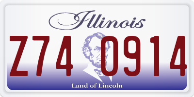 IL license plate Z740914