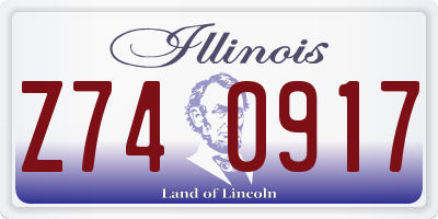 IL license plate Z740917