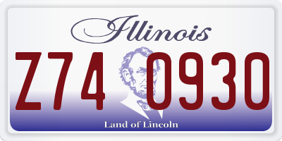 IL license plate Z740930