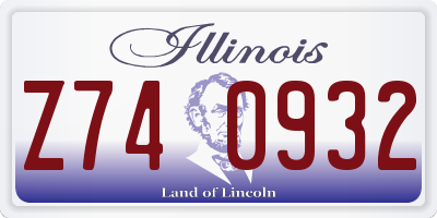 IL license plate Z740932