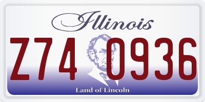 IL license plate Z740936