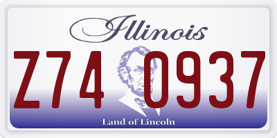 IL license plate Z740937