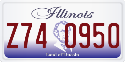 IL license plate Z740950