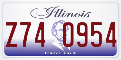 IL license plate Z740954