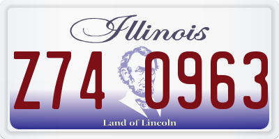 IL license plate Z740963