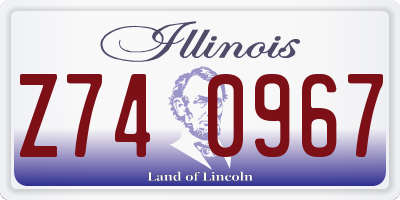 IL license plate Z740967