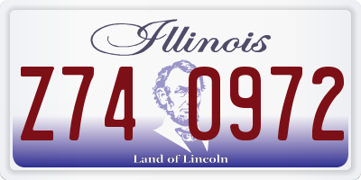 IL license plate Z740972