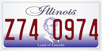 IL license plate Z740974