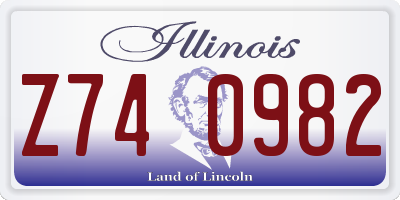 IL license plate Z740982