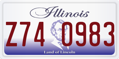 IL license plate Z740983