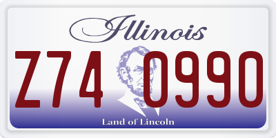 IL license plate Z740990