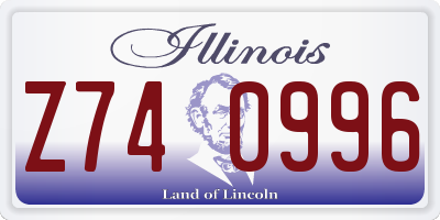 IL license plate Z740996