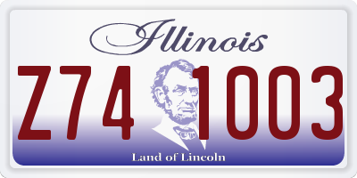 IL license plate Z741003