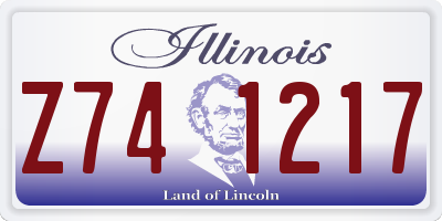 IL license plate Z741217
