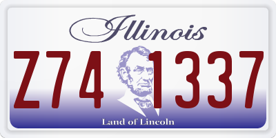 IL license plate Z741337