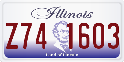 IL license plate Z741603