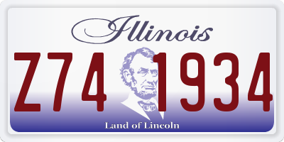 IL license plate Z741934