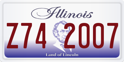 IL license plate Z742007