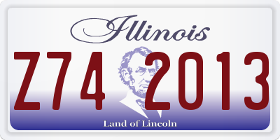 IL license plate Z742013