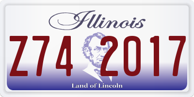 IL license plate Z742017