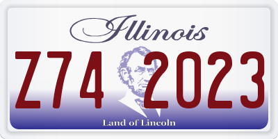 IL license plate Z742023