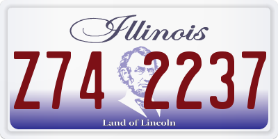 IL license plate Z742237