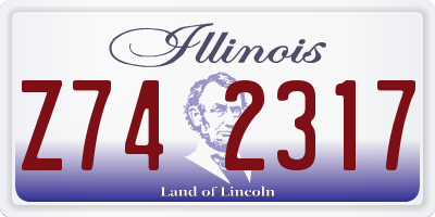 IL license plate Z742317