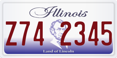 IL license plate Z742345