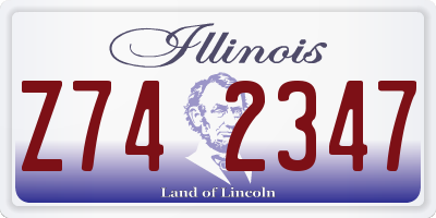 IL license plate Z742347
