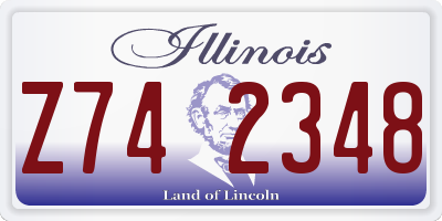 IL license plate Z742348
