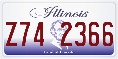 IL license plate Z742366