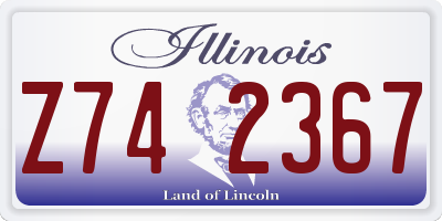 IL license plate Z742367