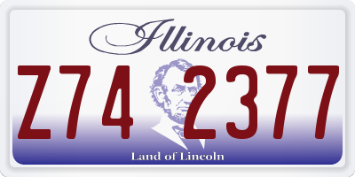 IL license plate Z742377