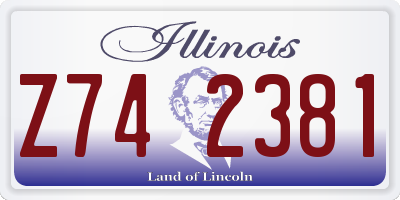 IL license plate Z742381