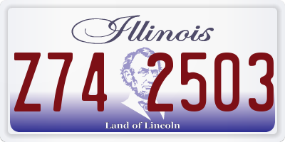 IL license plate Z742503
