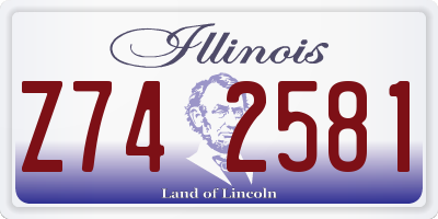 IL license plate Z742581
