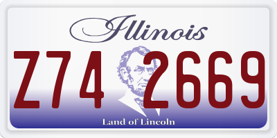 IL license plate Z742669