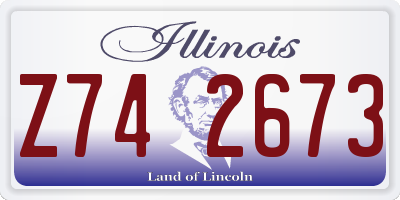 IL license plate Z742673