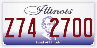 IL license plate Z742700