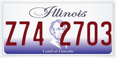 IL license plate Z742703