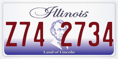 IL license plate Z742734