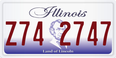 IL license plate Z742747