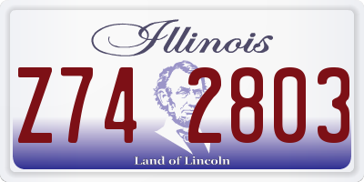 IL license plate Z742803