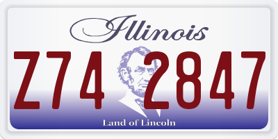 IL license plate Z742847