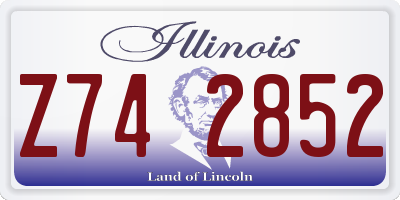 IL license plate Z742852