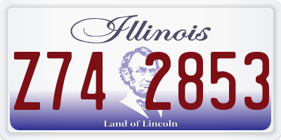 IL license plate Z742853