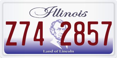 IL license plate Z742857