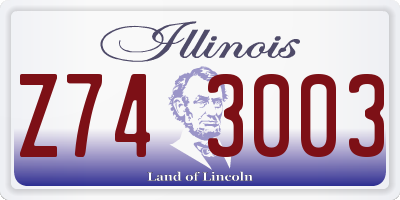 IL license plate Z743003