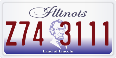 IL license plate Z743111